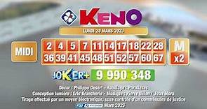 Tirage du midi Keno® du 20 mars 2023 - Résultat officiel - FDJ