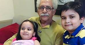 Famous Actor Naseeruddin Shah With His Grandchildren | First Wife, 2nd Wife, Parents, Son, Biography
