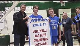 2023 Zone 13 Varsity Boys Volleyball Final - Steinbach Christian Flames vs Edward Schreyer Barons