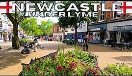 Walk in NEWCASTLE UNDER LYME England - Full Town Centre Walk Tour