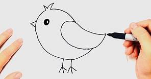 Como dibujar un Pájaro muy fácil Paso a Paso
