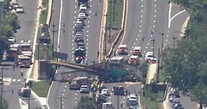 Pedestrian bridge collapses onto Washington, DC, highway, injuring several