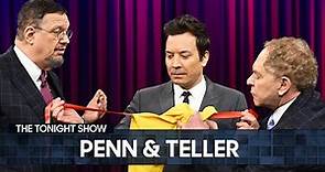 Penn & Teller Add Their Own Twist to a Classic Donut and Ribbon Trick | The Tonight Show