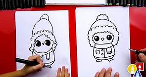 How To Draw A Winter Penguin (Snowball The Penguin)