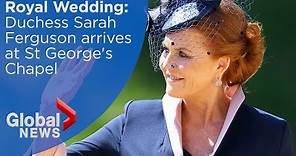 Royal Wedding: Sarah Ferguson, Duchess of York arrives at Windsor Castle