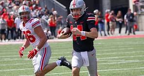 Tristan Gebbia Ohio State 2023 Spring Game highlights 14/24 127 yards 1 passing TD