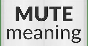 Mute | meaning of Mute
