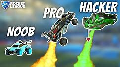 NOOB vs PRO vs HACKER in Rocket League