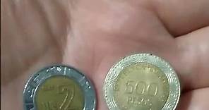 2 Pesos Mexicanos o 500 Pesos Colombianos? #mexico #colombia #coin #money #superpeso