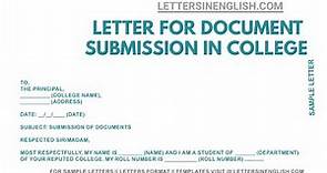 Letter for Document Submission – Submission of Documents Letter Format