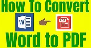 How to convert a word document to pdf for free and easily