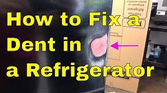 Fixing a Dent in a Refrigerator Before Wrapping - Rm wraps