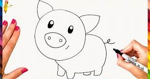 How to draw a Pig Step by Step 🐖 Pig Drawing Easy