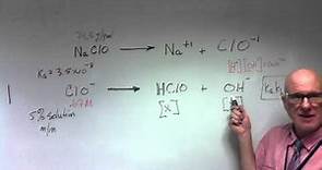 pH of a Bleach Solution Sodium HypoChlorite NaClO Aqueous