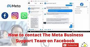 How to contact Meta Business Support Team on Facebook