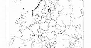 Mapa De Europa En Blanco Y Negro Mudo