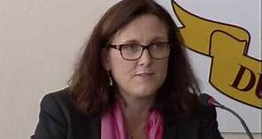 Lampedusa, intervento di Malmström in conferenza stampa