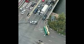 車CAM直擊 - (多角度) 沙田大涌橋路綠Van被私家車撞翻 導致一死七傷 死者為小巴司機