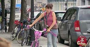Big Biker, Tiny Pink Bike