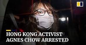 Hong Kong opposition activist Agnes Chow swept up in Hong Kong arrests under security law