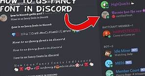 How to use fancy fonts in discord