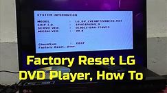 Factory Reset LG DVD Player, How To