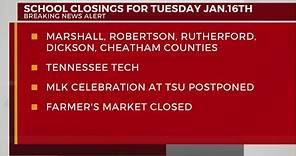 More school closings for Jan. 16, 2024