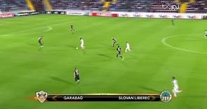 Gol de Jan Sykora (1-0) en el Qarabag - Slovan Liberec (2-2)