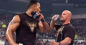 The Rock and “Stone Cold” Steve Austin start a full-out brawl: SmackDown, Mar. 29, 2001