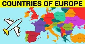 COUNTRIES OF EUROPE for Kids - Learn European Countries Map with Names