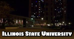 Driving Around Illinois State University (ISU) Campus in Normal, Illinois at Night in 4k Video