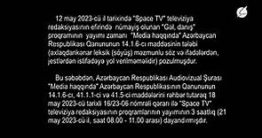 Space TV (Azerbaijan) - return of broadcasting. 21.5.2023