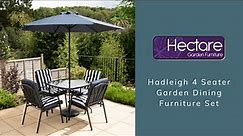 Hadleigh 4 Seater Garden Dining Furniture Set In Navy | By Hectare