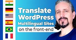 Translate WordPress Multilingual Site with TranslatePress on the Front-End