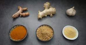 自製薑黃粉、薑粉、蒜粉輕鬆在家做┃How to make Turmeric Powder、Ginger Powder、Garlic Powder at home