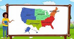 5 Regions of the United States of America and the States in each Region || Kids Geography