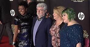 George Lucas, wife and daughters attend Star Wars premiere