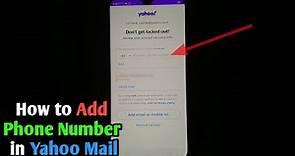 How to Add Phone Number in Yahoo Mail