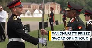 Winning the prestigious Sword of Honour at Sandhurst