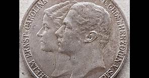1903A Saxe-Weimar-Eisenach Wilhelm Ernst Grand Duke's First Marriage-Caroline 1903A 2M Silver