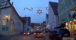 D: Stadt Oettingen i.Bay.. Landkreis Donau-Ries. Fahrt durch die Altstadt. Dezember 2017
