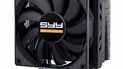 CPU Cooler, SYY CPU Fan 5 Heatpipes Premium Black Edition, 120mm PWM Fan, FDB Hydraulic Bearing, Quiet PWM Fan for AMD/Intel LGA 2066/2011/20113/1366/1200/1156/1155/1151/1150