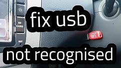*fix* Car radio - USB memory stick/flash drive not recognised *fix*