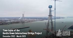 Time lapse of the Gordie Howe International Bridge Project | Dec. 2022 - Mar. 2023