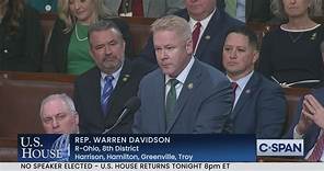 U.S. House of Representatives-Rep.-elect Warren Davidson Speaker Nomination