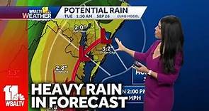 Maryland to get 2-4 inches of rain from tropical weather