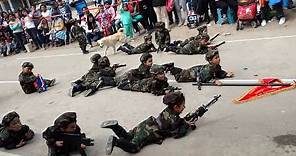 Coreografía de niños desfile militar escolar