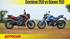 Bajaj Dominar 250 vs Suzuki Gixxer 250 - Different strokes | Comparison | Autocar India