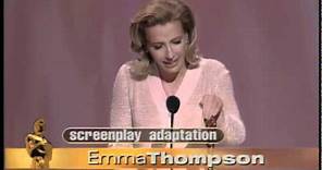Emma Thompson winning an Oscar® for "Sense and Sensibility"