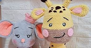 1 Amigurumi Jirafa a crochet tutorial paso a paso, Jirafa fácil y rápido de tejer a crochet chenille